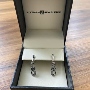 Beautiful Diamond & Silver Earrings